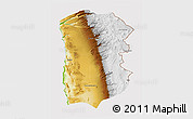 Physical 3D Map of IQUIQUE, cropped outside