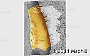 Physical 3D Map of IQUIQUE, darken, desaturated