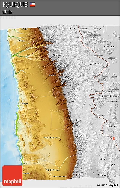 Physical 3D Map of IQUIQUE