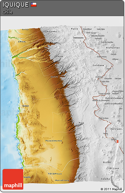 Physical 3D Map of IQUIQUE