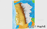 Physical 3D Map of IQUIQUE, political outside