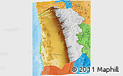 Physical 3D Map of IQUIQUE, political shades outside