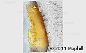 Physical 3D Map of IQUIQUE, semi-desaturated