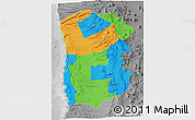 Political 3D Map of IQUIQUE, desaturated