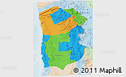 Political 3D Map of IQUIQUE, lighten