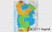 Political 3D Map of IQUIQUE, physical outside
