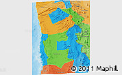 Political 3D Map of IQUIQUE, political shades outside