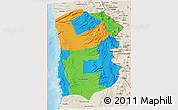 Political 3D Map of IQUIQUE, shaded relief outside