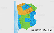 Political 3D Map of IQUIQUE, single color outside