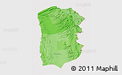 Political Shades 3D Map of IQUIQUE, cropped outside