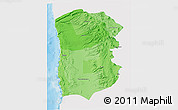 Political Shades 3D Map of IQUIQUE, single color outside