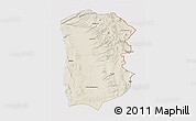 Shaded Relief 3D Map of IQUIQUE, cropped outside