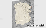 Shaded Relief 3D Map of IQUIQUE, darken, desaturated
