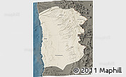 Shaded Relief 3D Map of IQUIQUE, darken