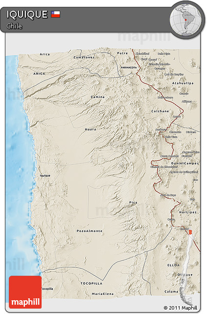 Shaded Relief 3D Map of IQUIQUE
