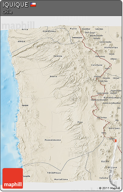 Shaded Relief 3D Map of IQUIQUE