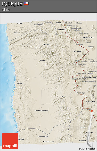 Shaded Relief 3D Map of IQUIQUE