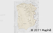 Shaded Relief 3D Map of IQUIQUE, lighten, desaturated