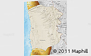 Shaded Relief 3D Map of IQUIQUE, physical outside