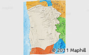 Shaded Relief 3D Map of IQUIQUE, political shades outside