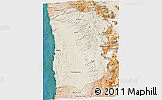 Shaded Relief 3D Map of IQUIQUE, satellite outside