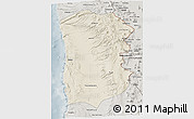 Shaded Relief 3D Map of IQUIQUE, semi-desaturated