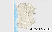 Shaded Relief 3D Map of IQUIQUE, single color outside