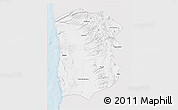 Silver Style 3D Map of IQUIQUE, single color outside
