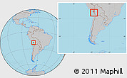 Gray Location Map of Camina, within the entire country