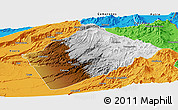 Physical Panoramic Map of Camina, political outside