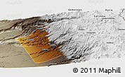 Physical Panoramic Map of Camina, semi-desaturated