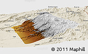 Physical Panoramic Map of Camina, shaded relief outside