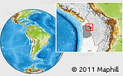 Physical Location Map of Colchane, highlighted country, highlighted parent region