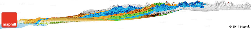 Political Horizon Map of IQUIQUE, physical outside