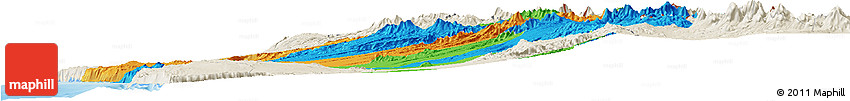 Political Horizon Map of IQUIQUE, shaded relief outside