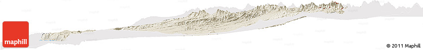 Shaded Relief Horizon Map of IQUIQUE, cropped outside