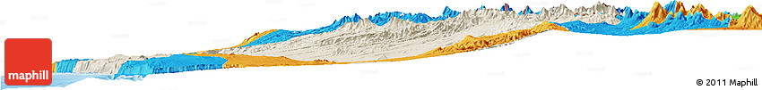 Shaded Relief Horizon Map of IQUIQUE, political outside