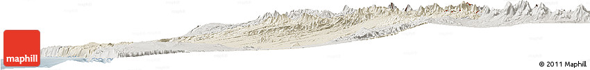 Shaded Relief Horizon Map of IQUIQUE, semi-desaturated