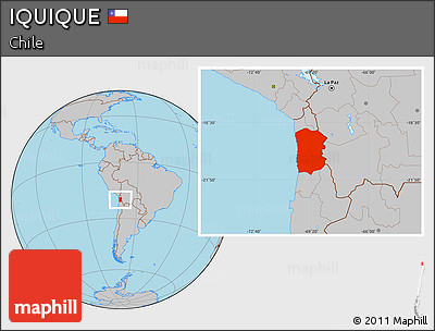 Gray Location Map of IQUIQUE