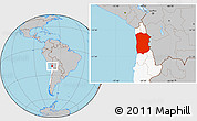 Gray Location Map of IQUIQUE, highlighted country