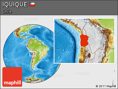 Physical Location Map of IQUIQUE