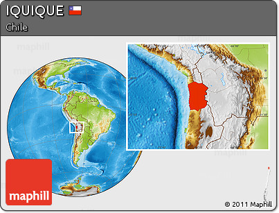 Physical Location Map of IQUIQUE