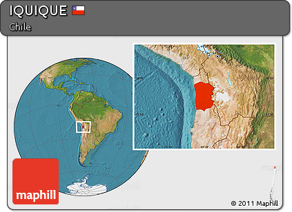 Satellite Location Map of IQUIQUE