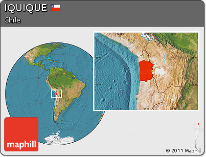 Satellite Location Map of IQUIQUE