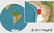Satellite Location Map of IQUIQUE, highlighted country