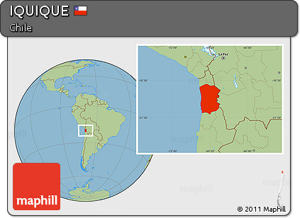Savanna Style Location Map of IQUIQUE