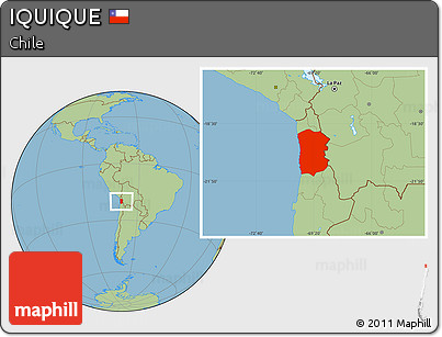 Savanna Style Location Map of IQUIQUE