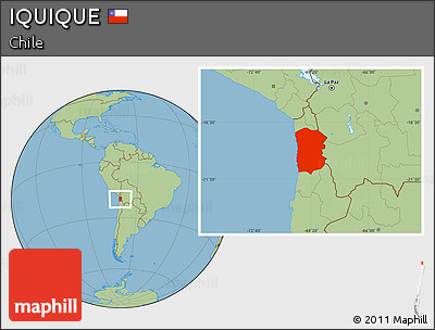 Savanna Style Location Map of IQUIQUE