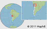 Savanna Style Location Map of IQUIQUE, highlighted country, within the entire country