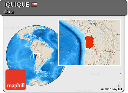 Shaded Relief Location Map of IQUIQUE